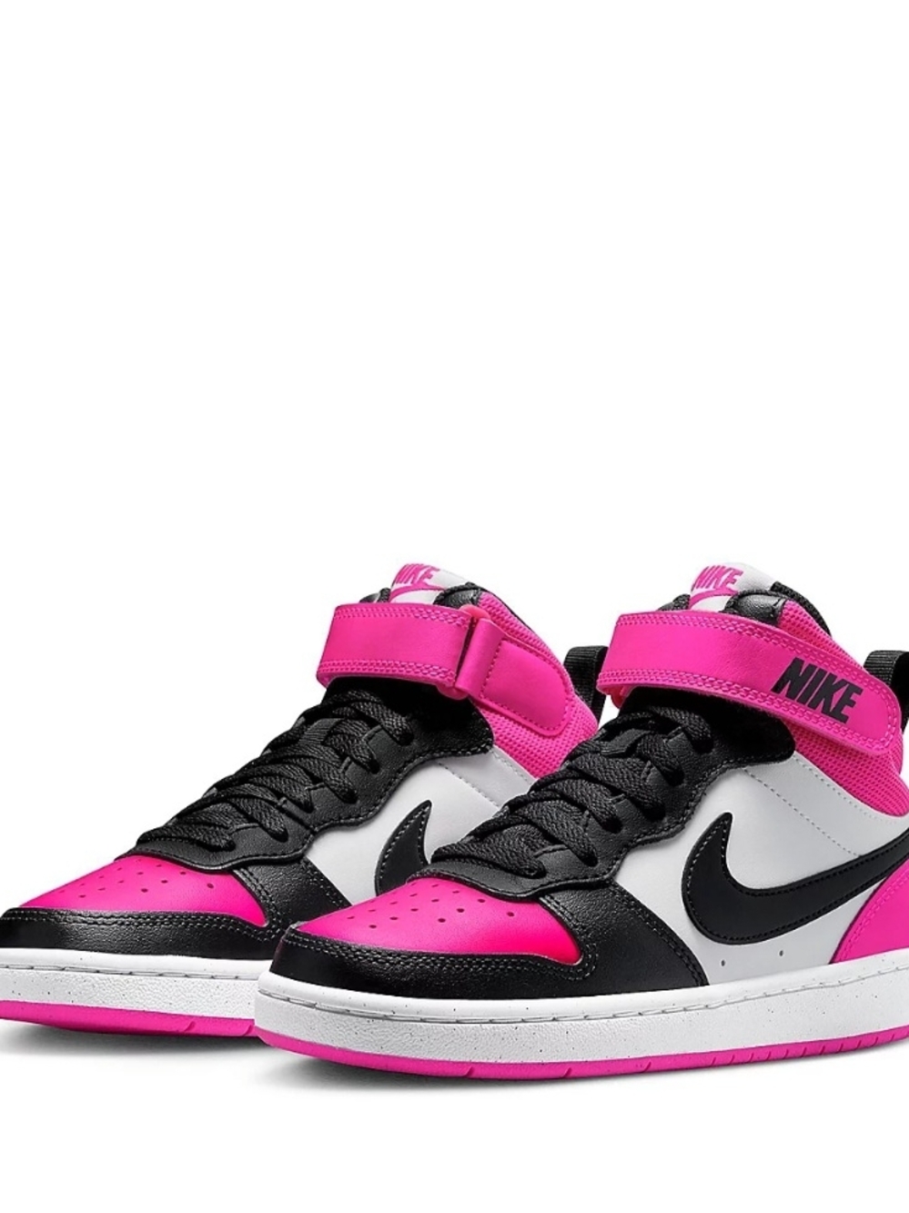 Nike Pink Black White Mid-Top Sneakers